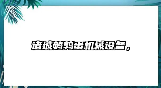 諸城鵪鶉蛋機(jī)械設(shè)備，