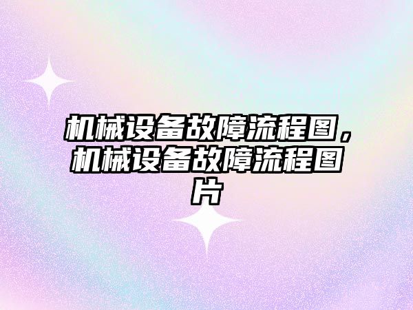 機(jī)械設(shè)備故障流程圖，機(jī)械設(shè)備故障流程圖片