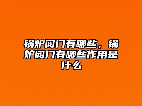 鍋爐閥門有哪些，鍋爐閥門有哪些作用是什么