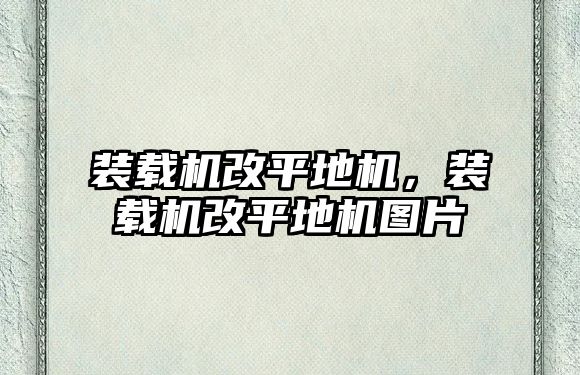 裝載機(jī)改平地機(jī)，裝載機(jī)改平地機(jī)圖片