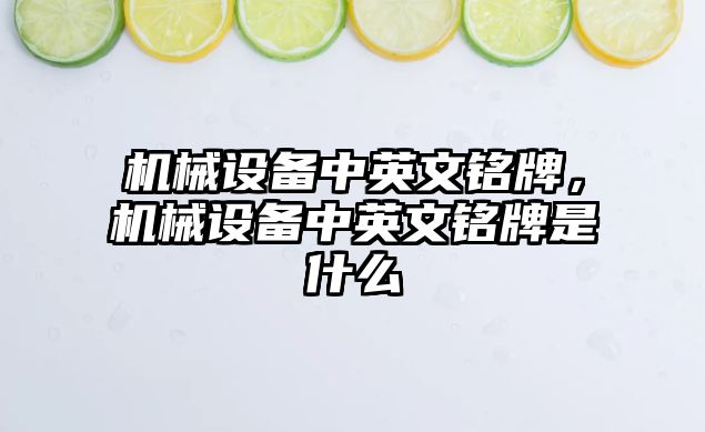 機(jī)械設(shè)備中英文銘牌，機(jī)械設(shè)備中英文銘牌是什么