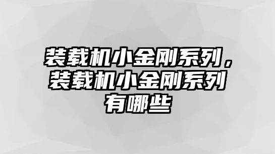 裝載機(jī)小金剛系列，裝載機(jī)小金剛系列有哪些
