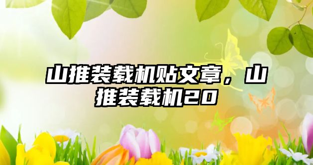 山推裝載機(jī)貼文章，山推裝載機(jī)20