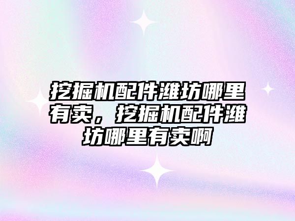 挖掘機(jī)配件濰坊哪里有賣，挖掘機(jī)配件濰坊哪里有賣啊