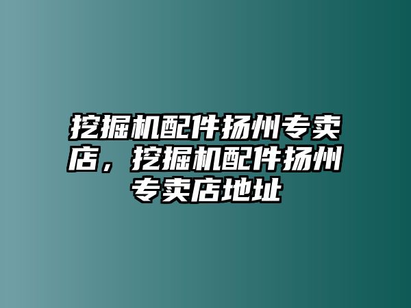 挖掘機配件揚州專賣店，挖掘機配件揚州專賣店地址