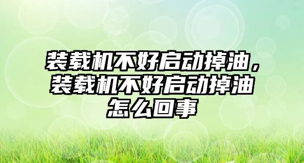 裝載機(jī)不好啟動掉油，裝載機(jī)不好啟動掉油怎么回事