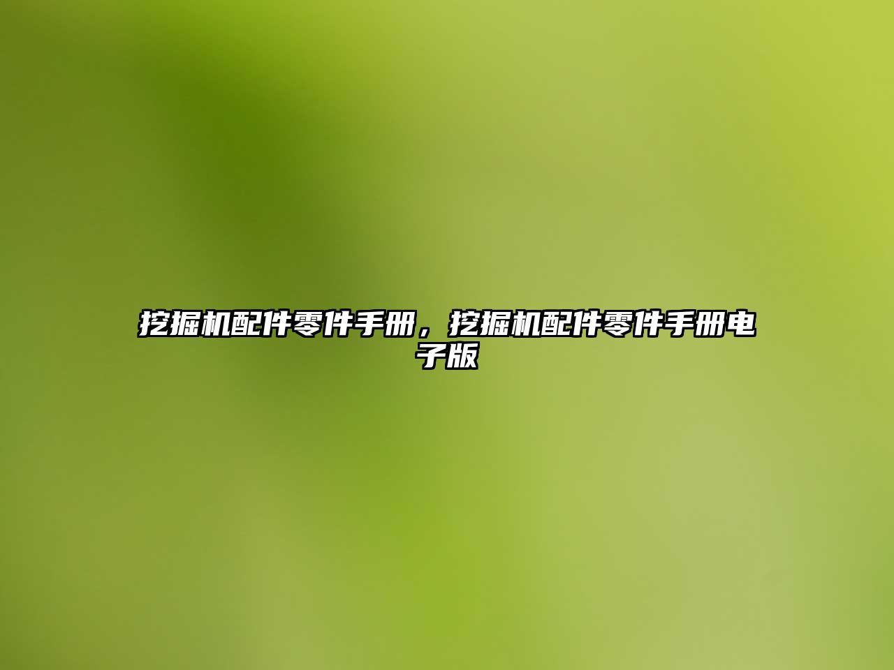 挖掘機配件零件手冊，挖掘機配件零件手冊電子版