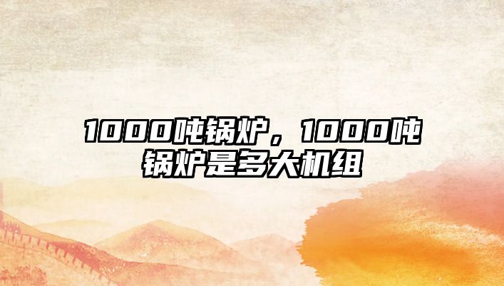 1000噸鍋爐，1000噸鍋爐是多大機(jī)組