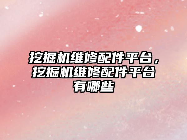 挖掘機(jī)維修配件平臺(tái)，挖掘機(jī)維修配件平臺(tái)有哪些