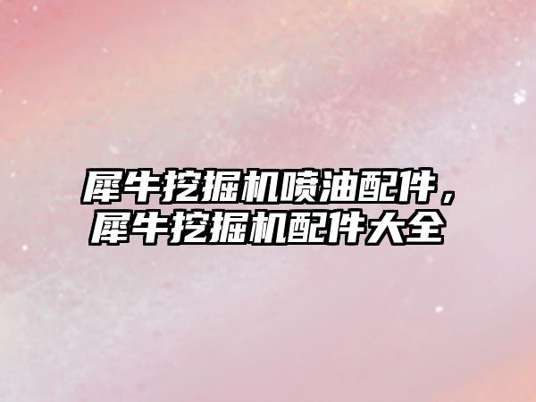 犀牛挖掘機噴油配件，犀牛挖掘機配件大全
