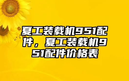 夏工裝載機(jī)951配件，夏工裝載機(jī)951配件價格表