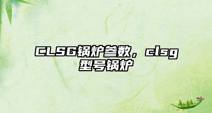 CLSG鍋爐參數(shù)，clsg型號鍋爐