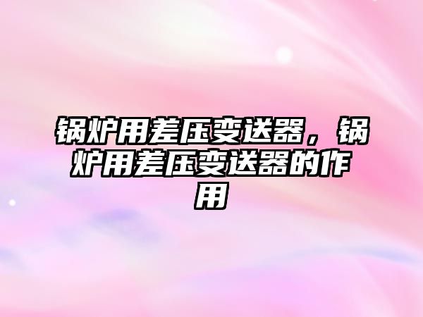 鍋爐用差壓變送器，鍋爐用差壓變送器的作用