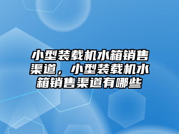 小型裝載機(jī)水箱銷售渠道，小型裝載機(jī)水箱銷售渠道有哪些