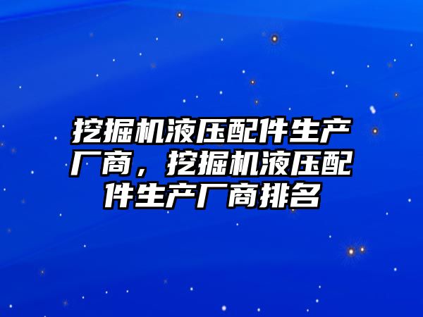 挖掘機(jī)液壓配件生產(chǎn)廠商，挖掘機(jī)液壓配件生產(chǎn)廠商排名