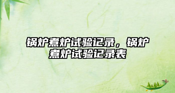 鍋爐煮爐試驗(yàn)記錄，鍋爐煮爐試驗(yàn)記錄表