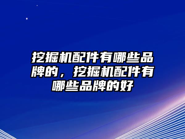 挖掘機配件有哪些品牌的，挖掘機配件有哪些品牌的好