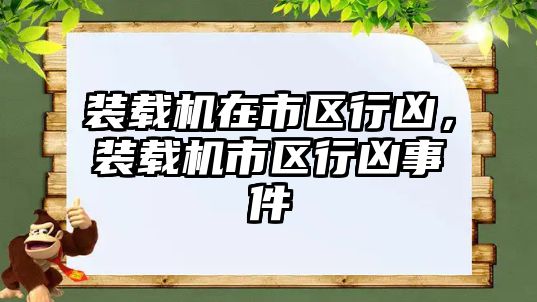 裝載機在市區(qū)行兇，裝載機市區(qū)行兇事件