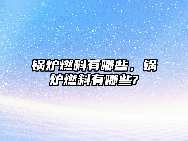 鍋爐燃料有哪些，鍋爐燃料有哪些?