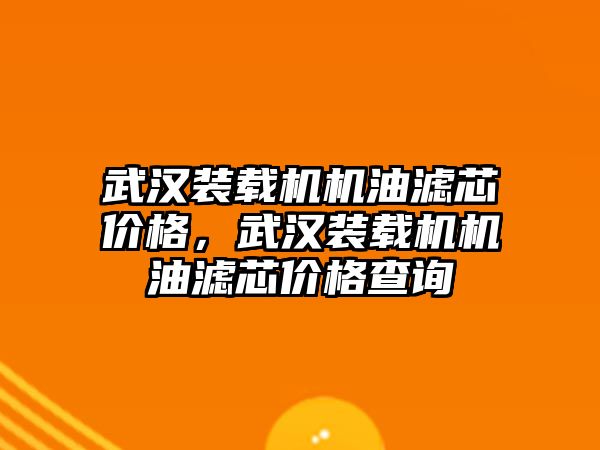 武漢裝載機(jī)機(jī)油濾芯價格，武漢裝載機(jī)機(jī)油濾芯價格查詢