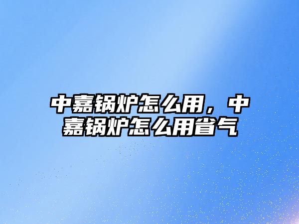中嘉鍋爐怎么用，中嘉鍋爐怎么用省氣