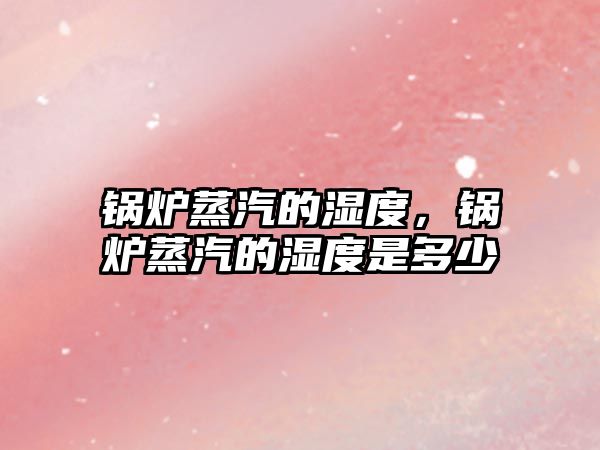 鍋爐蒸汽的濕度，鍋爐蒸汽的濕度是多少