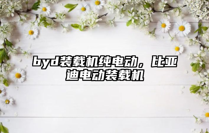 byd裝載機(jī)純電動，比亞迪電動裝載機(jī)