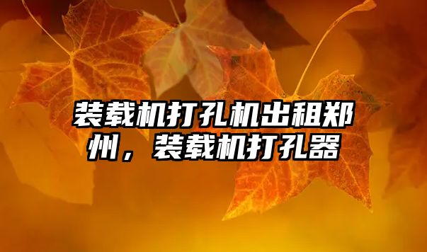 裝載機(jī)打孔機(jī)出租鄭州，裝載機(jī)打孔器