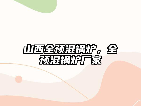山西全預混鍋爐，全預混鍋爐廠家