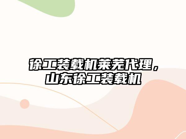 徐工裝載機萊蕪代理，山東徐工裝載機