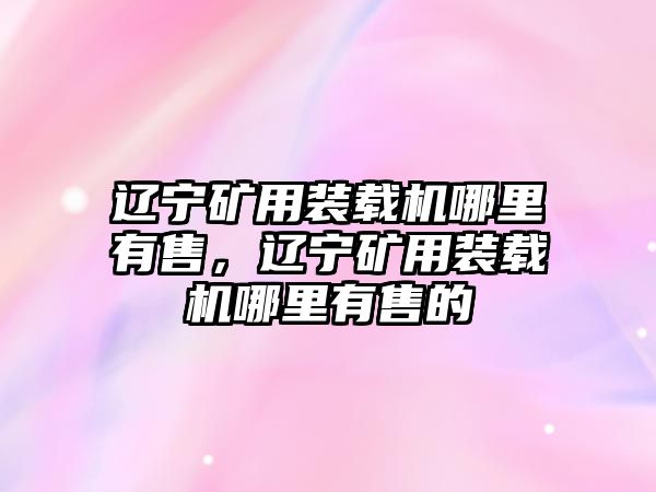 遼寧礦用裝載機(jī)哪里有售，遼寧礦用裝載機(jī)哪里有售的