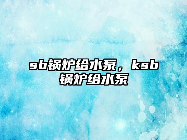 sb鍋爐給水泵，ksb鍋爐給水泵