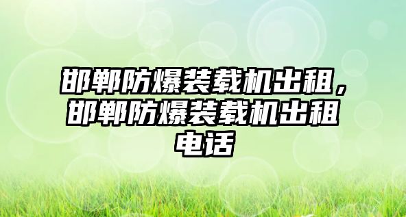 邯鄲防爆裝載機出租，邯鄲防爆裝載機出租電話