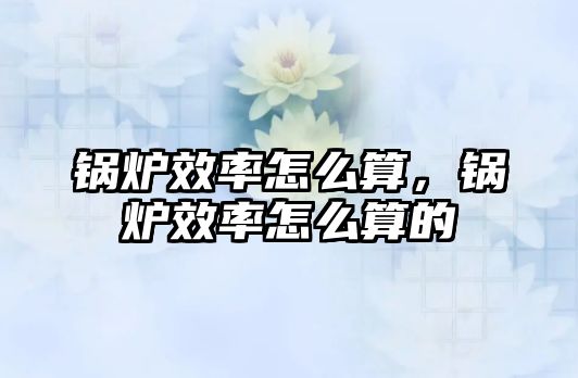 鍋爐效率怎么算，鍋爐效率怎么算的