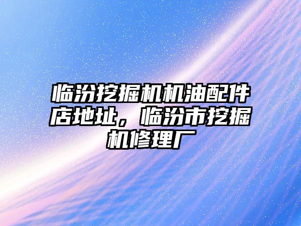 臨汾挖掘機(jī)機(jī)油配件店地址，臨汾市挖掘機(jī)修理廠