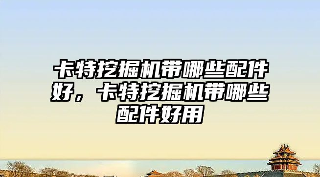 卡特挖掘機帶哪些配件好，卡特挖掘機帶哪些配件好用