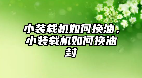 小裝載機(jī)如何換油，小裝載機(jī)如何換油封