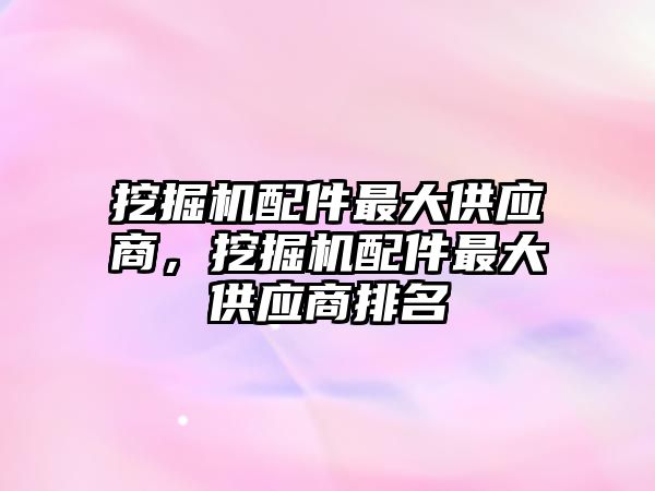 挖掘機配件最大供應(yīng)商，挖掘機配件最大供應(yīng)商排名