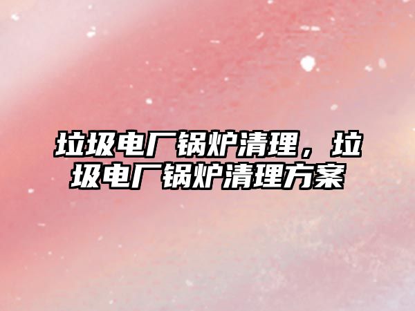 垃圾電廠鍋爐清理，垃圾電廠鍋爐清理方案