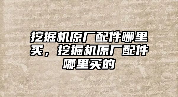 挖掘機(jī)原廠配件哪里買，挖掘機(jī)原廠配件哪里買的