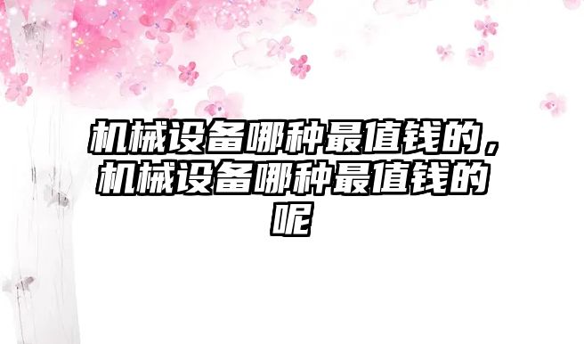 機(jī)械設(shè)備哪種最值錢的，機(jī)械設(shè)備哪種最值錢的呢