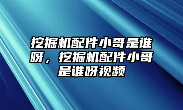 挖掘機配件小哥是誰呀，挖掘機配件小哥是誰呀視頻