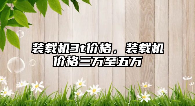 裝載機(jī)3t價(jià)格，裝載機(jī)價(jià)格三萬(wàn)至五萬(wàn)