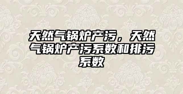 天然氣鍋爐產(chǎn)污，天然氣鍋爐產(chǎn)污系數(shù)和排污系數(shù)