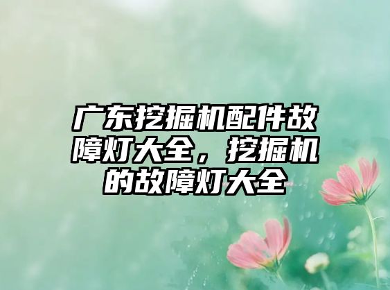 廣東挖掘機(jī)配件故障燈大全，挖掘機(jī)的故障燈大全