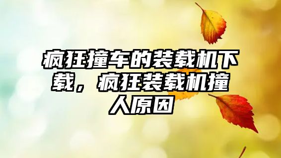 瘋狂撞車的裝載機(jī)下載，瘋狂裝載機(jī)撞人原因