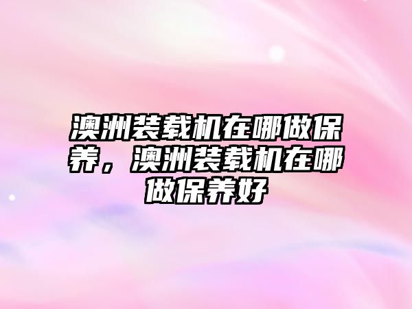 澳洲裝載機(jī)在哪做保養(yǎng)，澳洲裝載機(jī)在哪做保養(yǎng)好