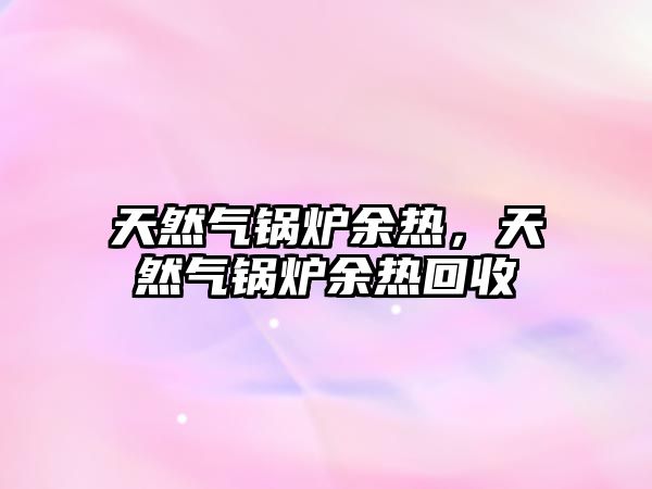 天然氣鍋爐余熱，天然氣鍋爐余熱回收