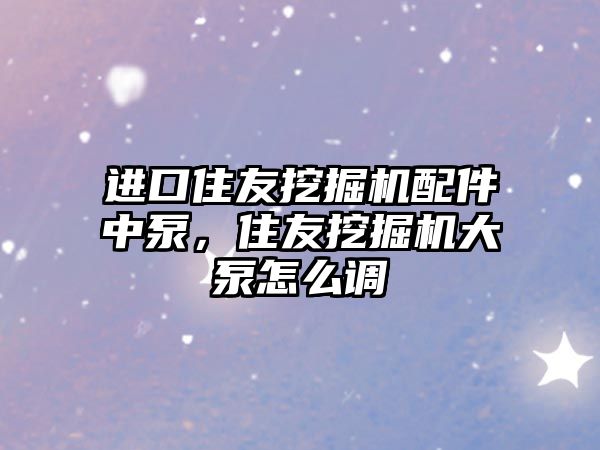 進(jìn)口住友挖掘機(jī)配件中泵，住友挖掘機(jī)大泵怎么調(diào)