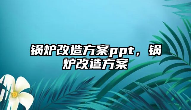 鍋爐改造方案ppt，鍋爐改造方案